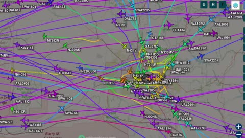 Phoenix Arizona Air Traffic Time Lapse - Big View - Ubuntu Laptop went nuts -