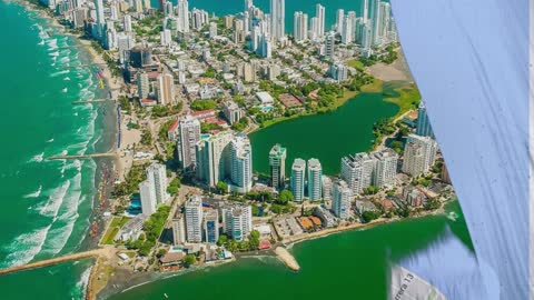 Acuarela Bocagrande en Cartagena