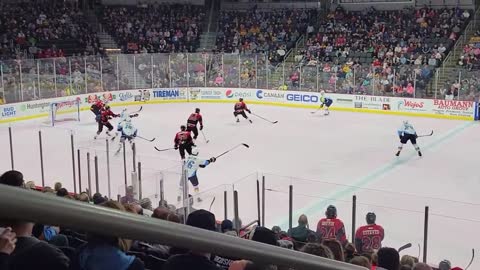 1st Goal of the night. Walleye win 7-1