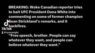 Dana White vs Woke Journalist on free speech😎
