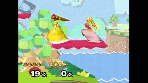 Super Smash Bros Melee (ssbm) - Peach vs Zelda (lv9 cpu)