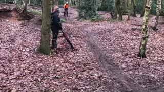 Mountain Unicyclist Attempts Trail Rides