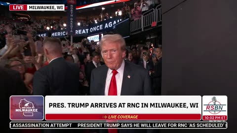 President Trump's First Appearance at the RNC - 7/15/24 With Lee Greenwood's Introduction