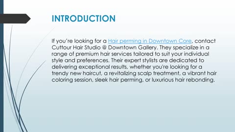 Best Hair perming in Downtown Core