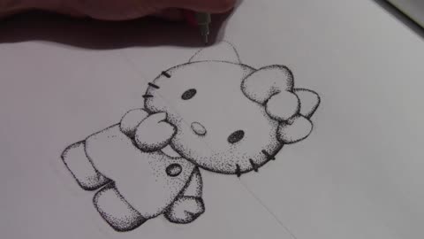 Easy stippling Hello Kitty Timelapse