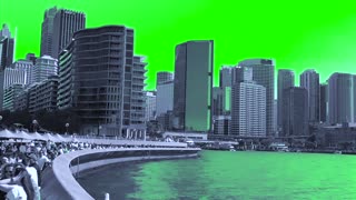 Green Screen Beautiful Sydney Harbour Cityscape