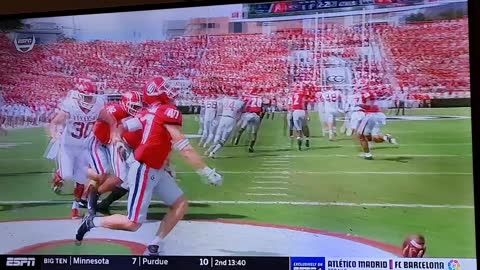 GEORGIA VS ARKANSAS BLOCKED PUNT