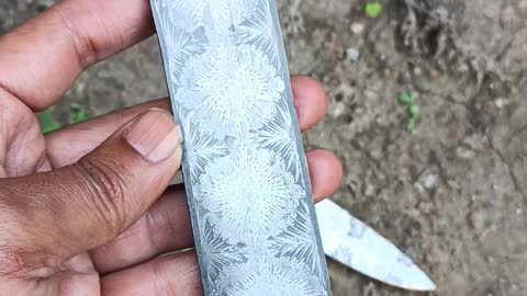 Custom handmade Damascus steel Mosaic pattern folder billet