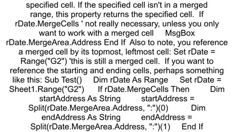 Finding bounds of merged cell