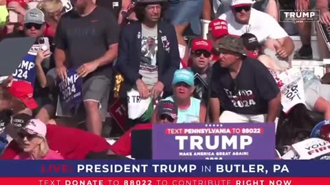 Actual moment Trump speaking and shots were fired….