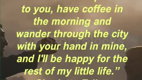 “Let me wake up next to you, have coffee in the morning