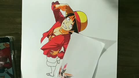 Speed Drawing - Luffy 3D (ONE PIECE)