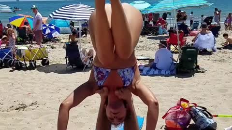 WOW! ACRO Yoga on the Beach in Santa Barbara California
