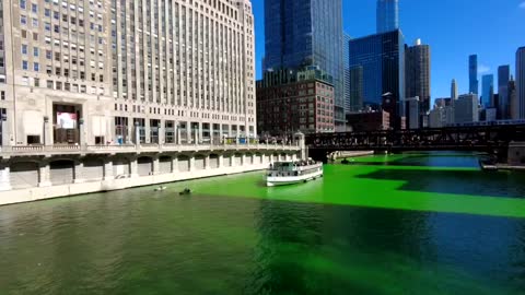 St. Patrick’s Day Chicago river dyeing