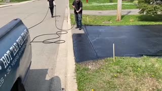 A Little Heavy Rock Speed Sealing A Driveway For You - Just For Fun