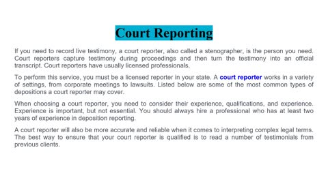 Advantages of Hiring a Deposition Reporters Service