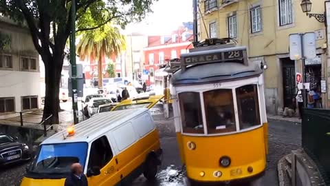 Lisbon Portugal tram ride NATFLIX
