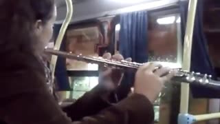 Classical music on a bus at Montevideo, Uruguay