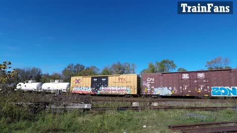 Manifest Train Westbound On Dundas Sub CN 3164 & CN 3283 Locomotives