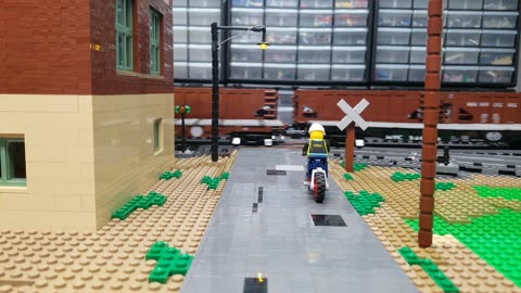 2 Lego Trains Passing