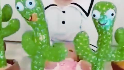 Cutest babies play dancing cactus 🌵 toy .