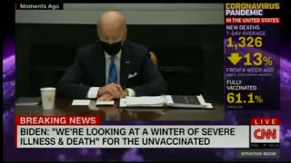 Biden Threatens the Unvaxxed That A "Winter Of Death" Awaits Them