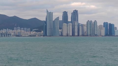 The windy horizon along the coast of Busan