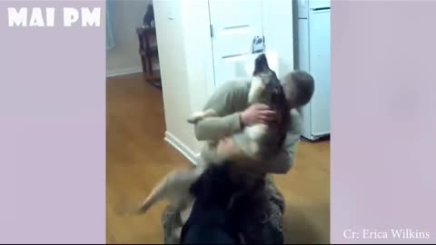 Military guy returns home after much long see his dogs' reaction🥺