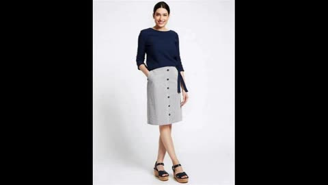 A line midi skirt