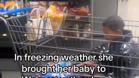 IN FREEZING WEATHER THIS MOTHER BROUGHT HER BABY TO WALMART IN ONLY A DIAPER