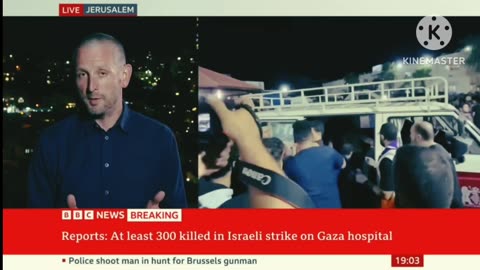 Israel hundreds kills in air strike on gaza hospital in palestanine.