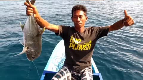 fishing for big fish in the Indonesian sea and added to the beautiful natural beauty