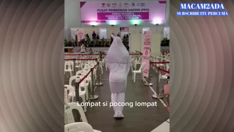 Pocong goes PPV for a vaccine injection for scary people or tickles