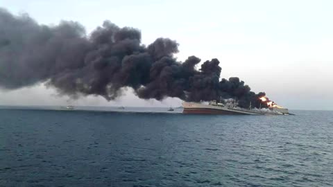Iran's biggest navy ship sinks after fire