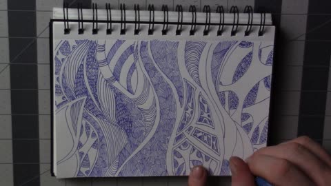 Intricate Zentangle Doodle With Blue Ink Pilot V5 Precise