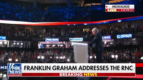 Rev. Franklin Graham prays over Donald Trump at the RNC