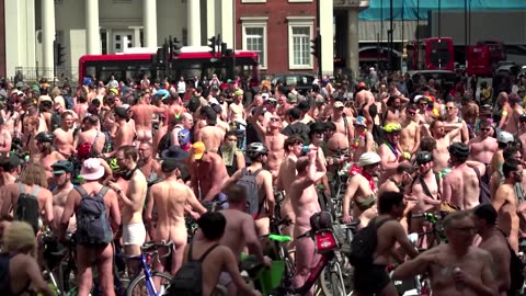 Mexico City and London cyclists strip down to protest