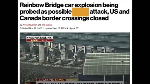 BOOM! Our First Boarder Incident Psyop. Rainbow Bridge Goes Up In Smoke Just In Time