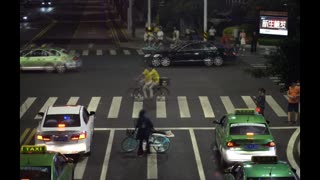 Drunk Man With Blanket Falls Asleep On Zebra Crossing