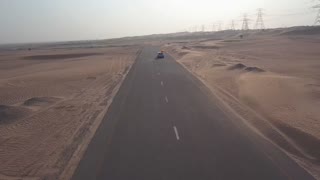 Special High Footage Of Car On Desert Road