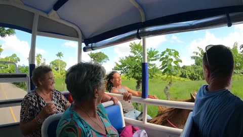 Coffee Farm tour, Bayahibe, Dominican Republic. Horseman racing tour bus