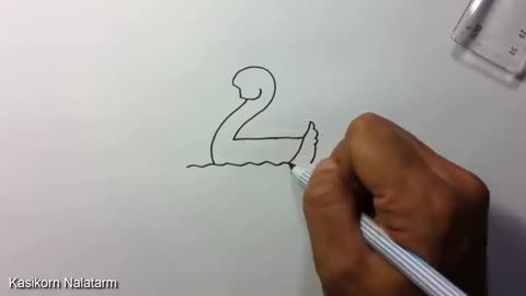 🔴 Drawing Picture , How to turn Numbers 1-5 into the cartoon birds Learn step by step Art for kid.