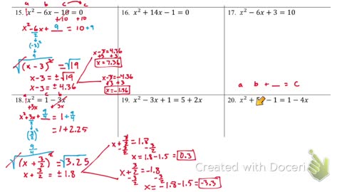 Solving Quadratics by Completing the Square Part 2
