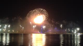 Fireworks, with great colors, Corniche Doha, Qatar