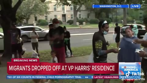 Illegals Dumped Off at Kamala's House in DC by Gov Abbott