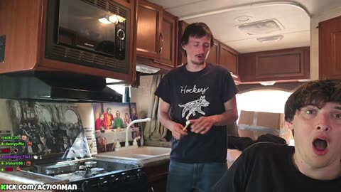 JJ drinks water that has been sitting in the RV for years