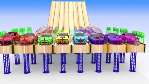 Hot wheel Super Cars Gameplay Sports Cars Sliding & Jumping wit colorful fire works