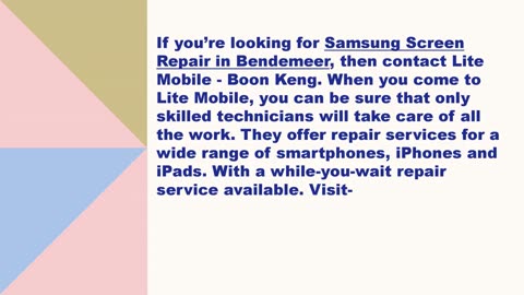 Best Samsung Screen Repair in Bendemeer