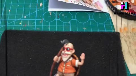 polymer clay sculpture for Dragon Ball Bottle Cap Turtle Immortal