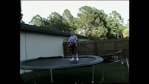 Kids In Boxing Gloves Flies Off Trampoline